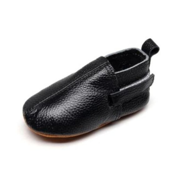 CANASH & CO.: BLACK BABY/TODDLER GENUINE LEATHER SHOES - Picture 3 of 7